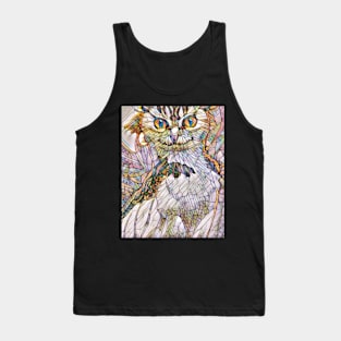 A Cat and An Owl Mosaic Mash-Up Tank Top